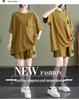 Women's Fashionable European Style Short-Sleeved Two-Piece Suits with Pockets, Plus-Size, Slimming Shorts, Casual Design.