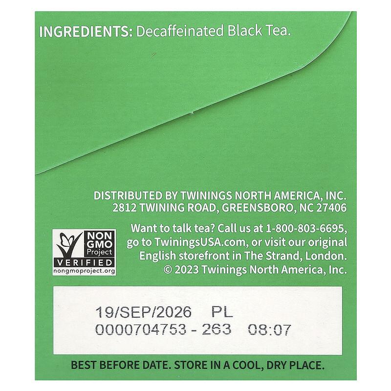 Pure Black Tea, Irish Breakfast, Decaffeinated, 20 Tea Bags, 1.41 oz (40 g)