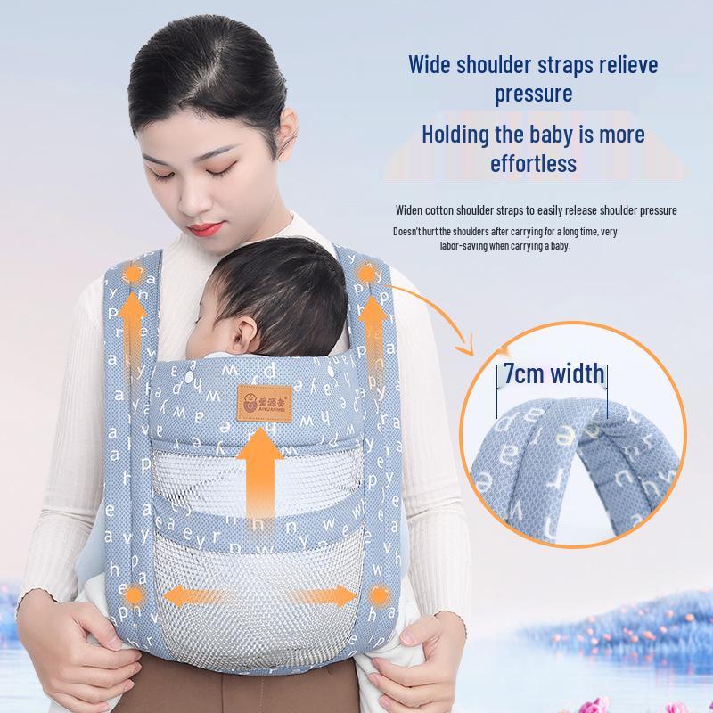 Летняя переноска-слинг для новорожденных: Спереди и сзади, подходит для новорожденных, дизайн, сохраняющий плечи