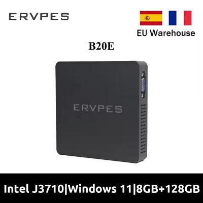 ERVPES B20E Мини-ПК Intel J3710 8 ГБ ОЗУ 128 ГБ SSD Windows 11 ПК двухдиапазонный WIFI/Bluetooth All In One HDMI MINI-компьютер