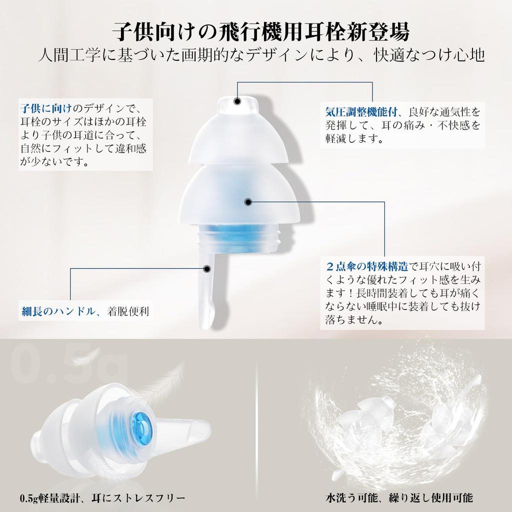 Беруши для самолета Quietide Беруши для детей до 12 лет Регулировка давления воздуха Предотвращает слух Улучшает Мобильный чехол Ремни Японский