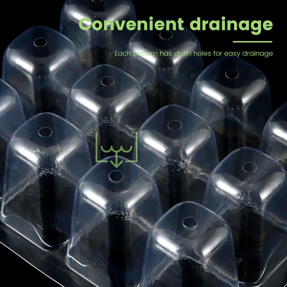 5 шт. Лоток для проращивания семян Пластиковые лотки для рассады с прозрачной крышкой Дышащий лоток для проращивания семян для сада в помещении