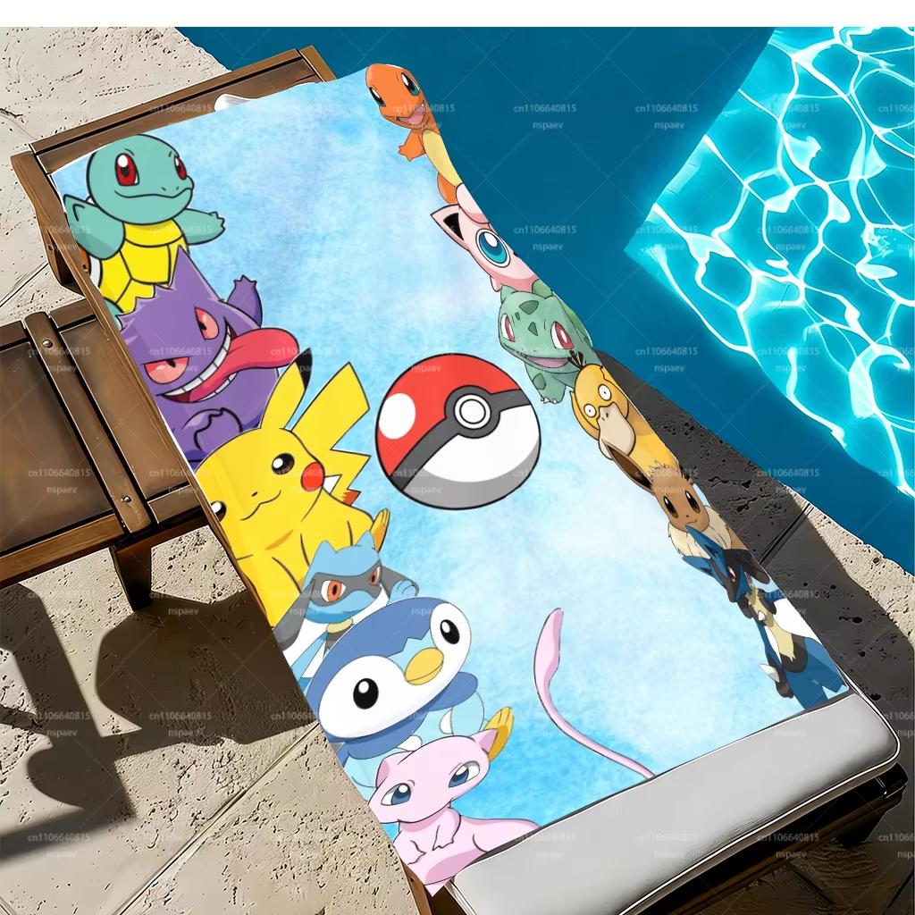 Pokemon All-Star Group Beach Towel, Premium Microfiber Absorbent Quick Dry,Oversized Sand Free for Beach Pool Travel, Bath Towel