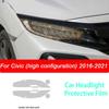 PPFCar Headlight Protective Film Front Light Transparent Smoked Black TPU Sticker for Honda Civic 10th Gen 2016- Accessories