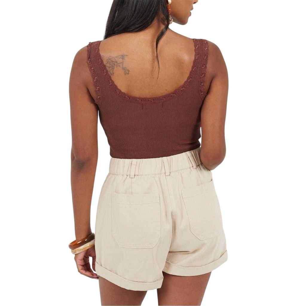 Brave Soul Womens/Ladies Lace Trim Ribbed Bodysuit