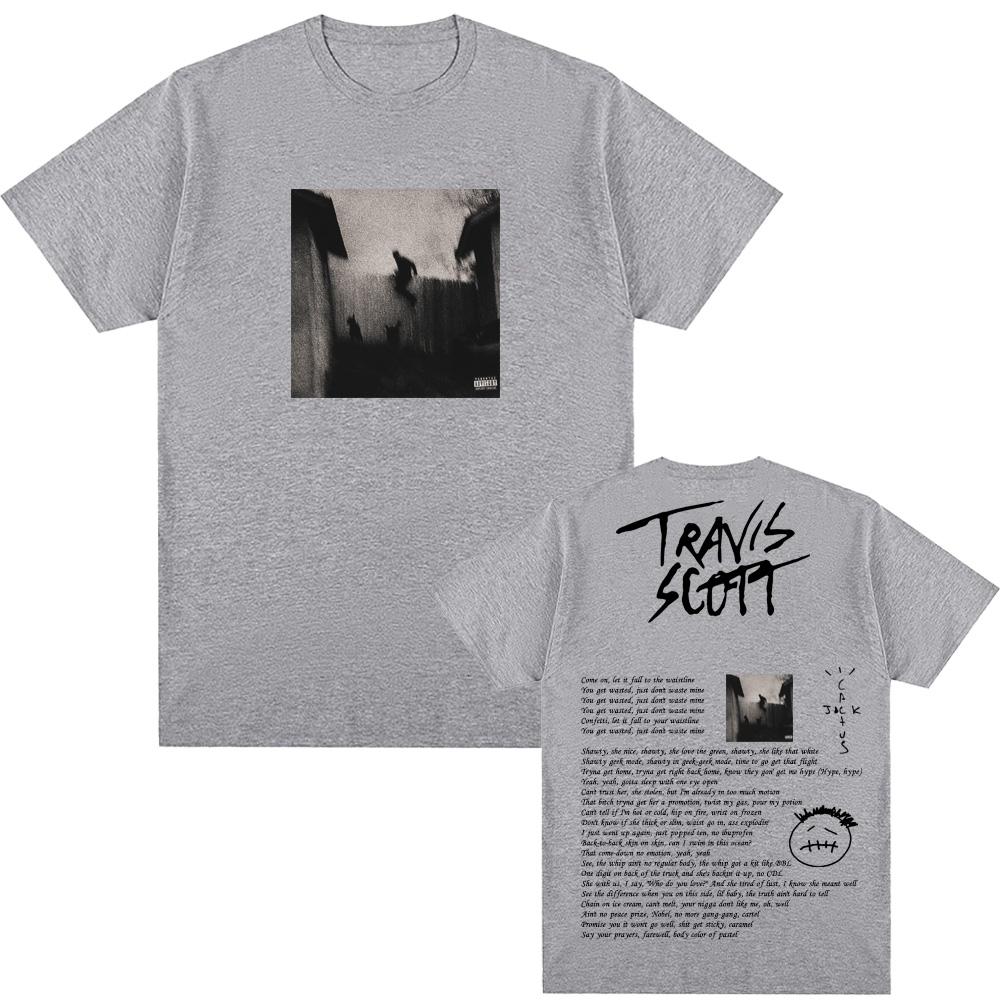 Трэвис и Скотт DUMBO Футболка с принтом 2026 Лето Мужская Женская Хип-Хоп Хлопковая Футболка Американский Рэп Панк Футболка