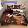 Custom Name Avatar Family Bedding 3 Piece Set HD Print Duvet Cover Pillowcases for Teens Adult Bedroom Decoration