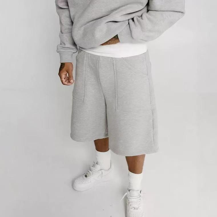 Shorts cotton simple striped multi-pocket design spot drawstring youth versatile sweatpants
