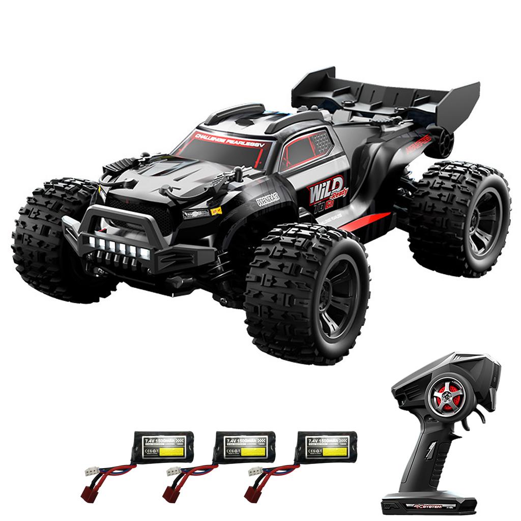 Remote Control Car, 1:18 Scale 28 KPH High Speed Off Road Vehicle with LED Headlights, 4WD All Terrain Electric Crawler