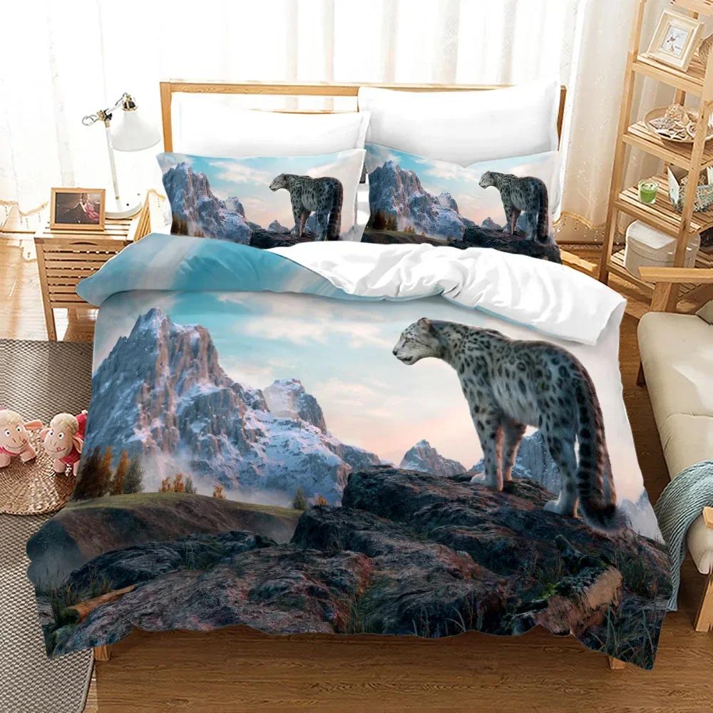 Leopard Black Panther Comfortable Duvet Quilt Cover Pillowcase Bedding Set Children Bedroom Decoration Home Textile