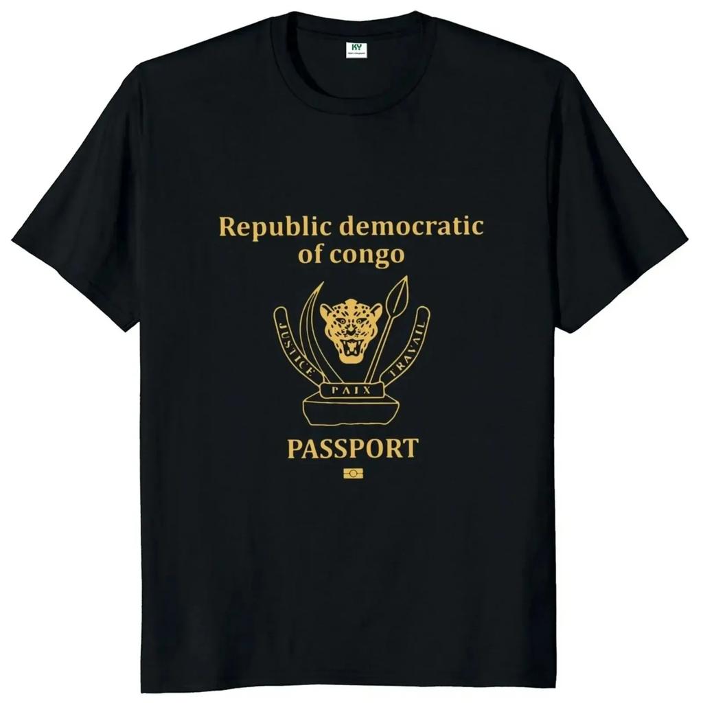 DRC Passport Congo T Shirt Congo Lovers T-Shirt 100% Cotton Casual Tee Shirts#Color
