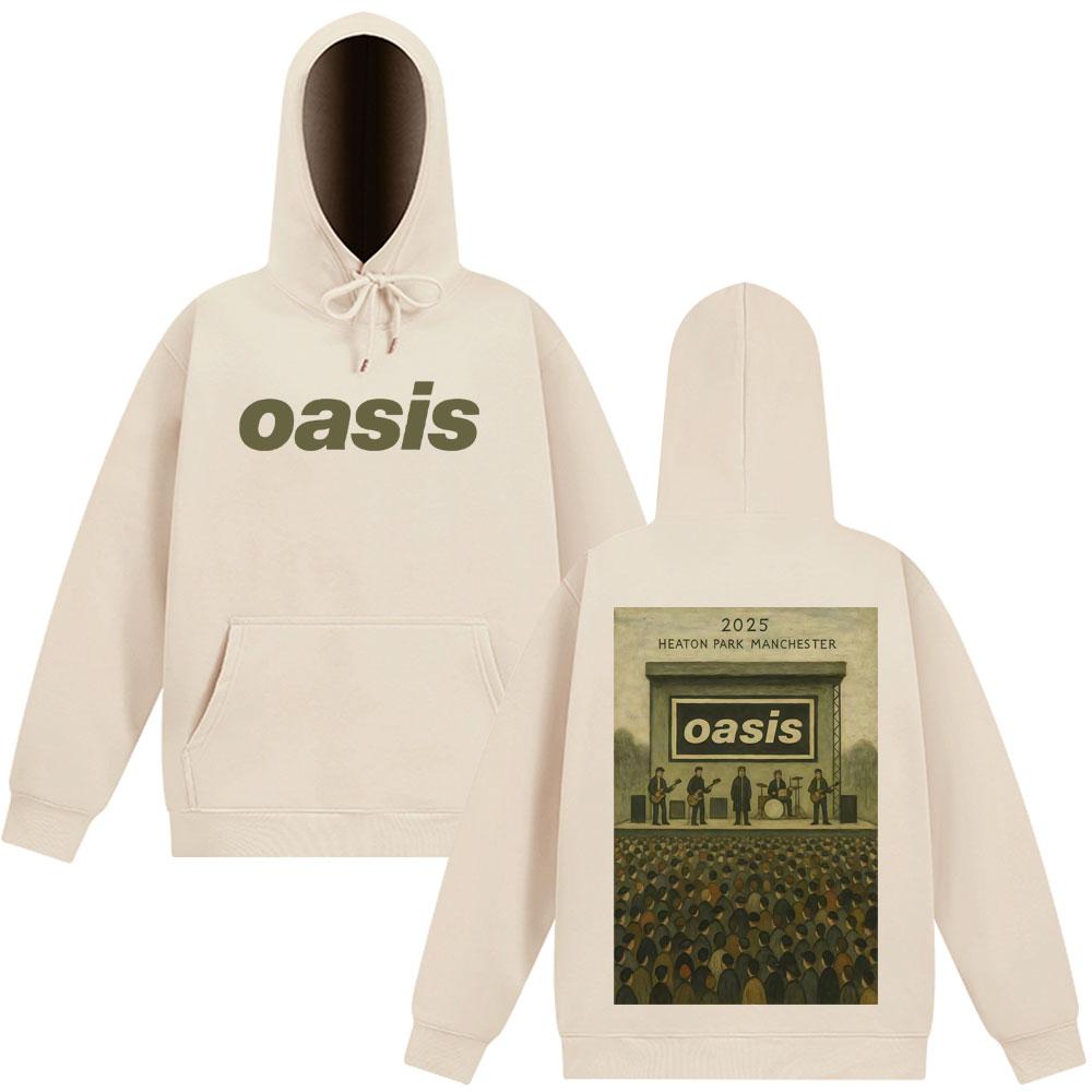 Oasis At Heaton Park Винтажные графические худи Мужские Женские Спортивная одежда Зимние Оверсайз Флис Харадзюку Повседневный Пуловер