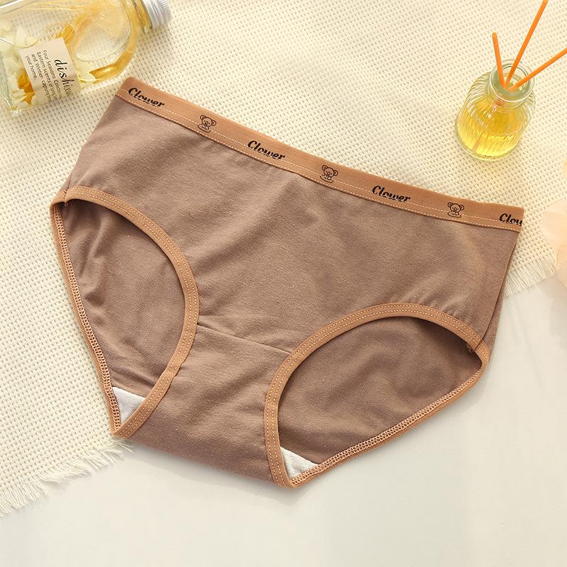 3pcs/set Women's Cotton Mid Waist Alphabet Mirade Color Panties Soft Breathable Triangle Pants