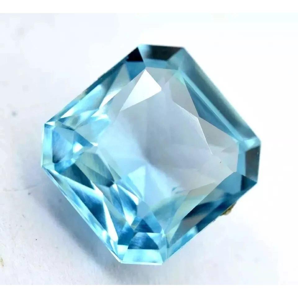 Square Cut Natural Sky Blue Aquamarine 14-15 Ct Beautiful Certified Gemstone