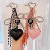 Korean Trendy Leather Heart Bow Backpack Pendant Delicate Beaded HandBag Backpack Pendant Decoration For Girls Gift