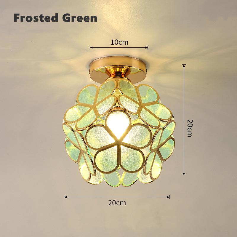 12 Вт светодиодный потолочный светильник Nordic Flower Ball E27 Tiffany Iron Acrylic Petal Inclusive Chandelier Aisle Corridor Home Decor Потолочный светильник