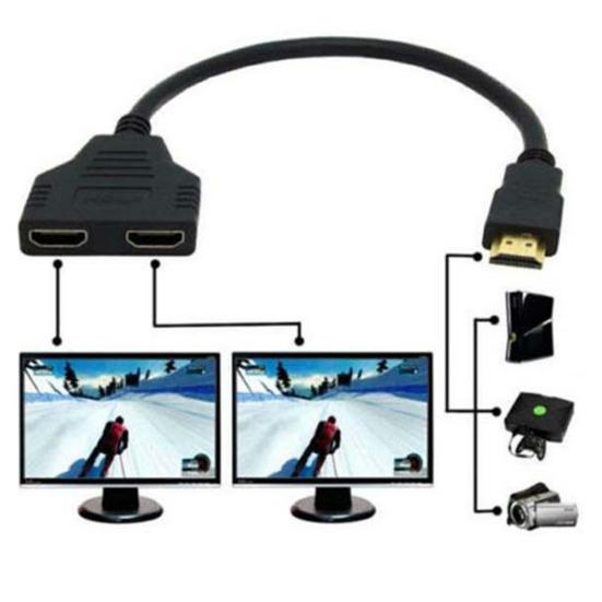 1080P HDMI-совместимый порт Male to 2 Female 1 In 2 Out Разветвитель Кабель Адаптер Конвертер