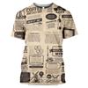 Футболки со старой газетой, мужские и женские повседневные модные футболки в стиле хип-хоп с 3D принтом, уличная одежда с короткими рукавами, винтажные топы, рубашки