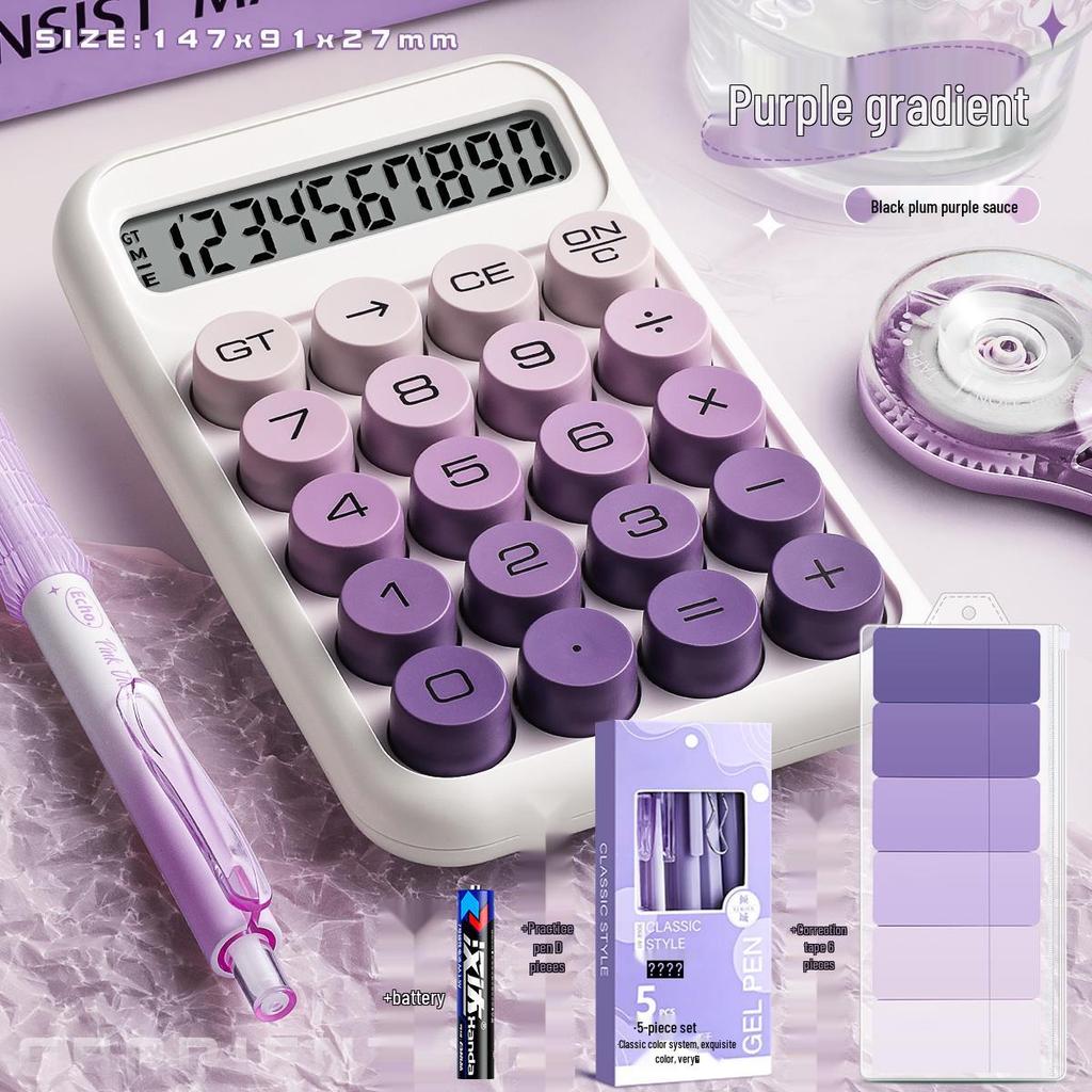 Gradient Goddess Multifunctional Office & Exam Calculator with Flexible Keyboard