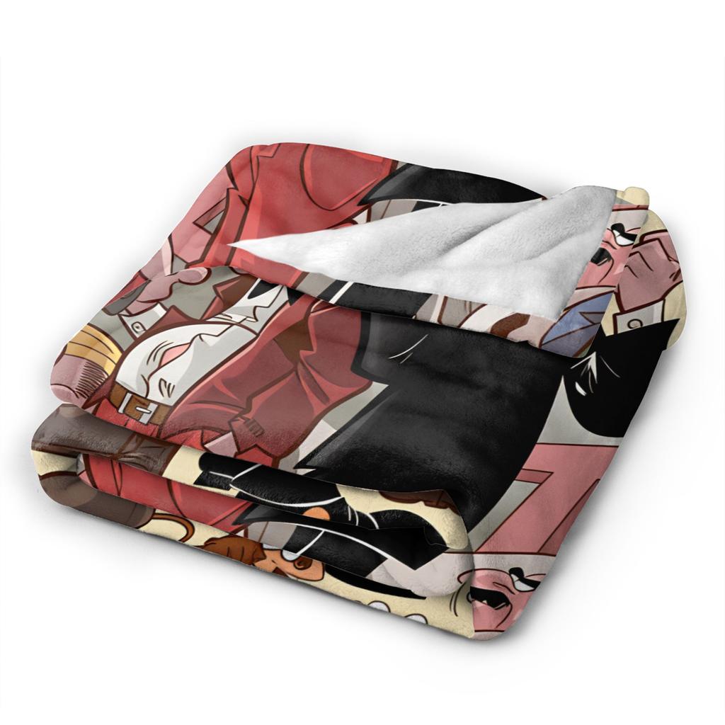 Mort & Phil Mortadelo y Filemón Blanket Warm Soft Novelty For Living Room Airplane Travel Flannel Bedspread Bed Cover