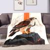 Majestic Hawk on Geometric Rock Patterned flannel blanket perfect for the bedroom living room, sofa, or a little nap