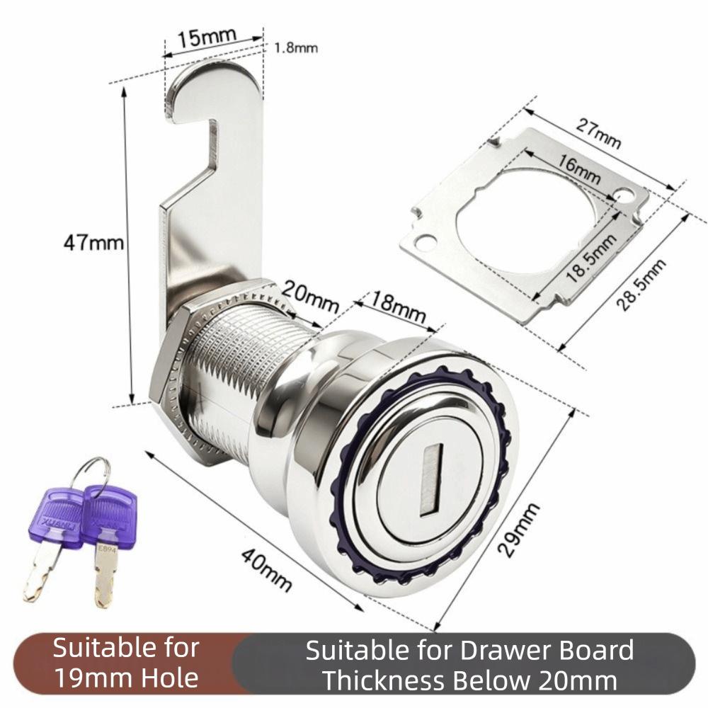 With Key Drawer Lock Zinc Alloy Desk Lock Solid Furniture Lock Office Use