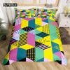 Геометрия Комплект пододеяльника Кинг Синий Белый Черный Треугольный Полосатый Комплект постельного белья Полиэстер Винтажный Ручной Рисунок Жирная Полоса Пододеяльник
