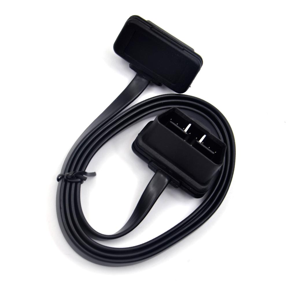 100cm 60cm Flat Thin As Noodle OBD2 OBDII OBD 16Pin ELM327 Male To Female Elbow Extension Cable Diagnostic Scanner Connector