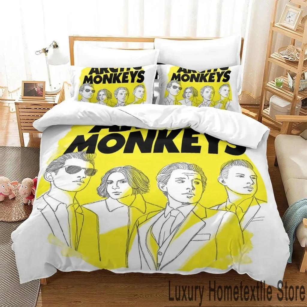 Комплект постельного белья с 3D-принтом Arctic Monkeys Band, пододеяльник, постельный комплект, пододеяльник, наволочка, одеяло размера king-size для мальчиков и взрослых