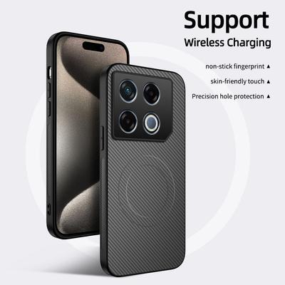 Роскошный матовый чехол-броня из углеродного волокна для телефона Infinix GT 30 Pro 5G / Infinix GT 20 Pro, противоударный, с магнитом для автомобиля, твердый