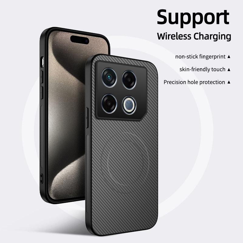 Роскошный матовый чехол-броня из углеродного волокна для телефона Infinix GT 30 Pro 5G / Infinix GT 20 Pro, противоударный, с магнитом для автомобиля, твердый
