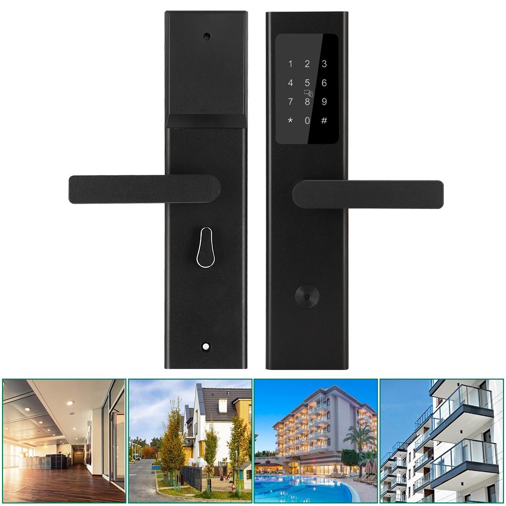 Ультратонкий Bluetooth APP карта пароль ключ деревянный дверной замок для дома отель квартира черный