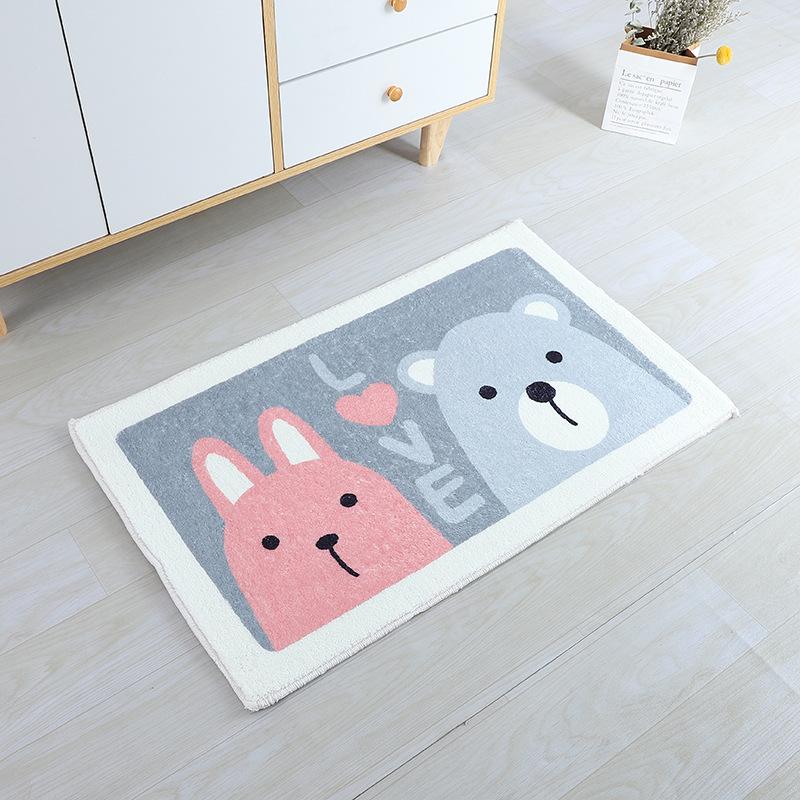 Cartoon Bathroom Mat Absorbent Soft Mat Quick-drying Carpet Non-slip Foot Mat Bathroom Door Mat