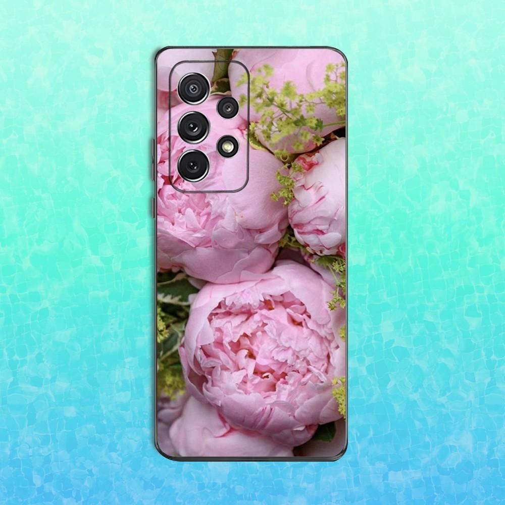 Розово-фиолетовый пион Элегантный чехол для телефона Samsung S25, S24, S23, S22, S21, S20, S10, Ultra, Plus, Lite, FE, Мягкий силиконовый черный чехол