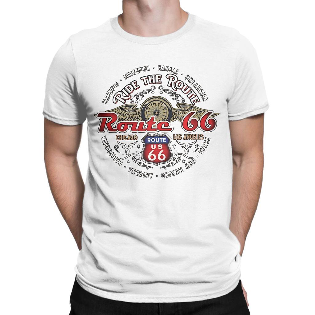 Route 66 Motorcycle Tour Premium Graphic Funny 100 Cotton Tshirt Route 66 Tees Tops For Unisex