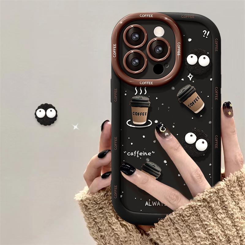 Applicable To Apple 15 Mobile Phone Case IPhone 13/14promax Briquette Coffee Doll 12/11 Full Soft Shell Xs