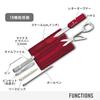Victorinox Swiss Card Classic Translucent Red Multi-Tool 10 Functions Stationery Scissors Ballpoint Pen Compact Small 0.7100.T