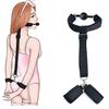 Sex Toy Woman BDSM Ball Mouth Gag With Leather Handcuffs SM Kit Adult Sex Bondage for