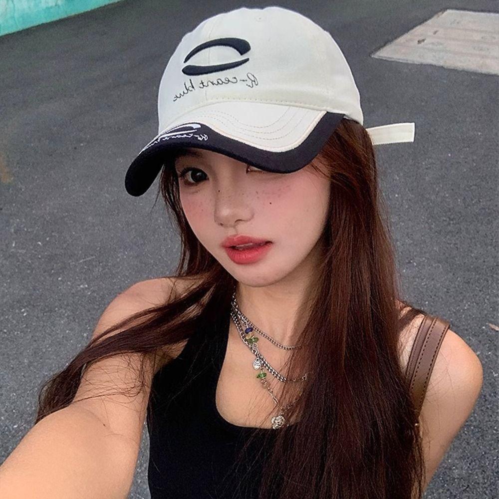Y2K Letter Peaked Cap Embroidery Visors Snapback Cap Casual Vintage Baseball Cap  Unisex