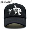 CLIMATE Fishbone Trucker Кепка унисекс Рыбалка Скелет Рыбья кость Кепка Хип-хоп Бейсболки Летние рыболовные унисекс сетчатые кепки Шляпа для унисекс