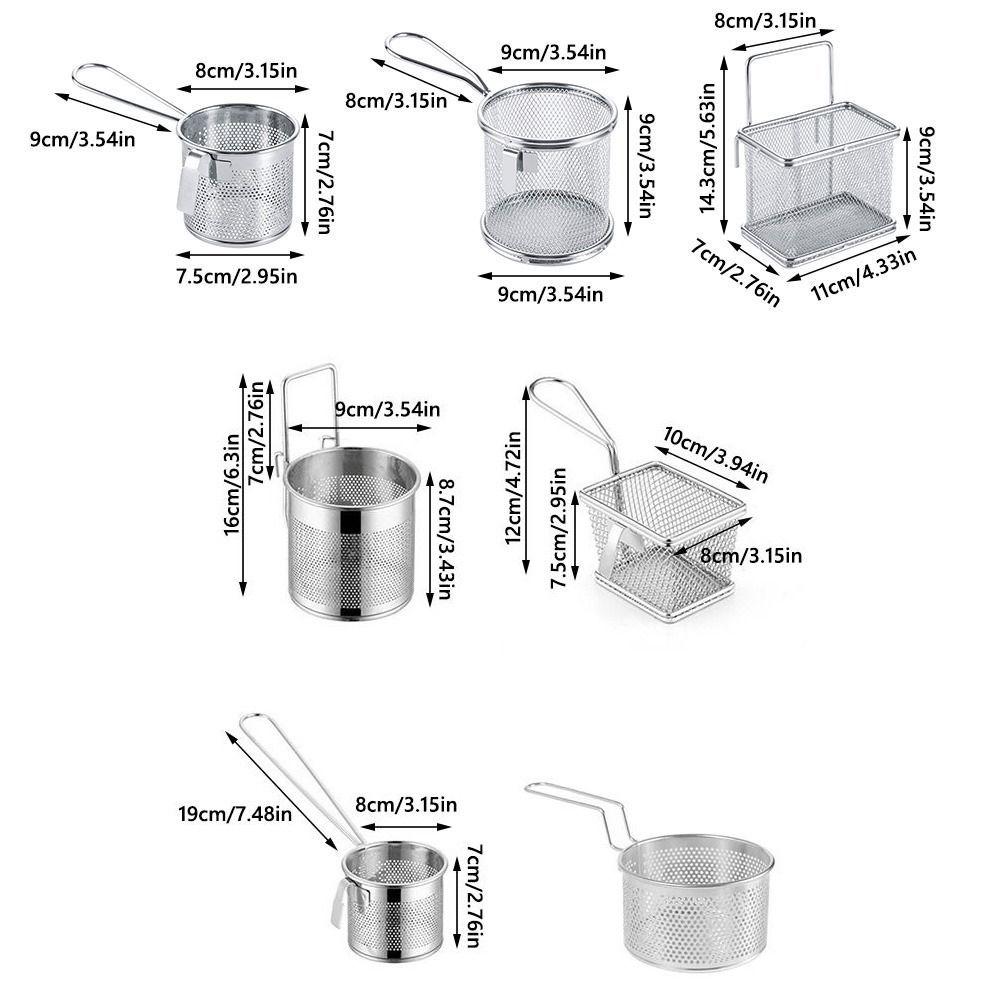 with Hook&Handle Hangable Colander Silver Hotpot Strainer Mesh New Deep Frying Basket Kitchen