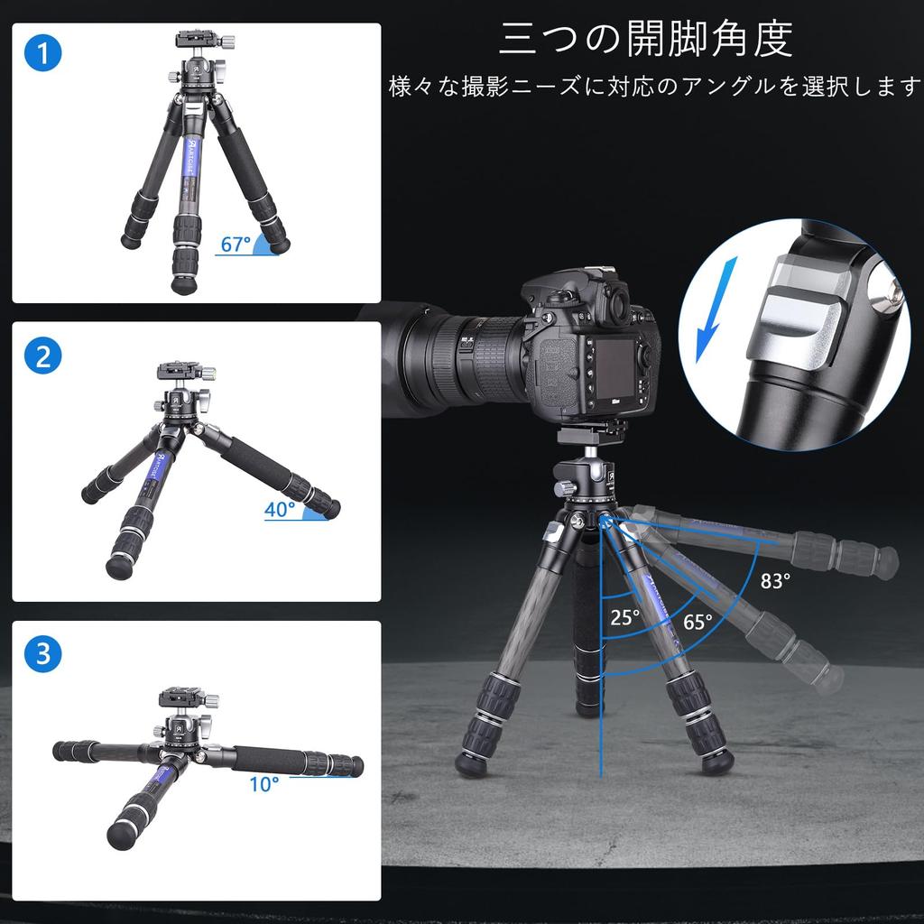 ARTCISE Tube Mini Carbon Tripod 28 мм, шаровая головка с низким центром тяжести, ограниченный центр, волшебный зажим для смартфона, простой штатив, совместимый с ЧПУ