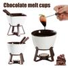 Chocolate Fondue Mugs Set with Forks 300ml Ceramic Melting Pot Set