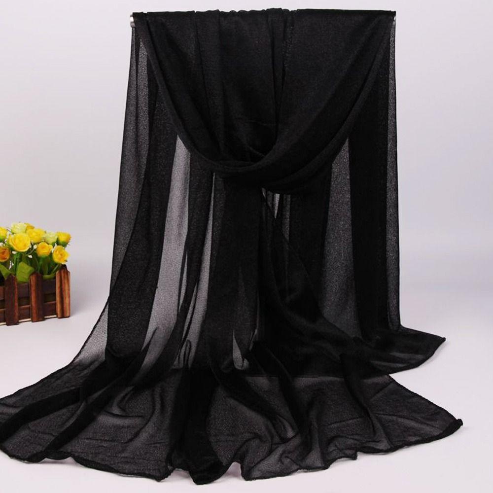 Soft Silk Scarf Breathable Sheer Wrap Summer Bandana for Women