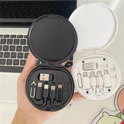 60 Вт Multi Type-C to USB C to Micro USB to Lighting Комплект кабелей для быстрой зарядки телефона для iPhone 14 13 15 Pro Коробка для хранения кабеля для передачи данных