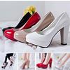 Spring Thick with Waterproof Nude Color Heels Female Nightclub Bridesmaid Shoes