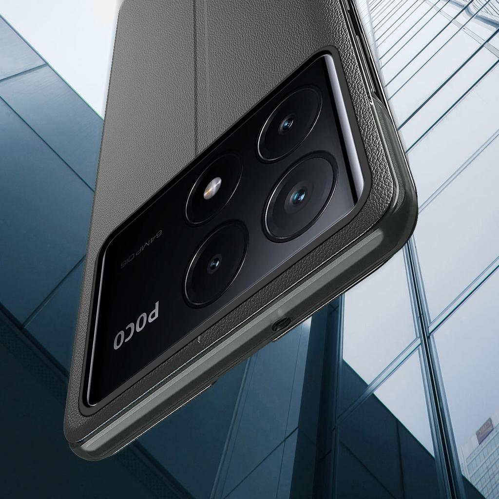 For Xiaomi Poco X6 Pro 5G/Redmi K70E 5G Phone Cover View Window Foldable Stand Case