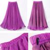 Floral Long Summer Beach Chiffon Wrap Cover Up Maxi Skirt For Women High Waisted Pleated Dancing Party Skirts