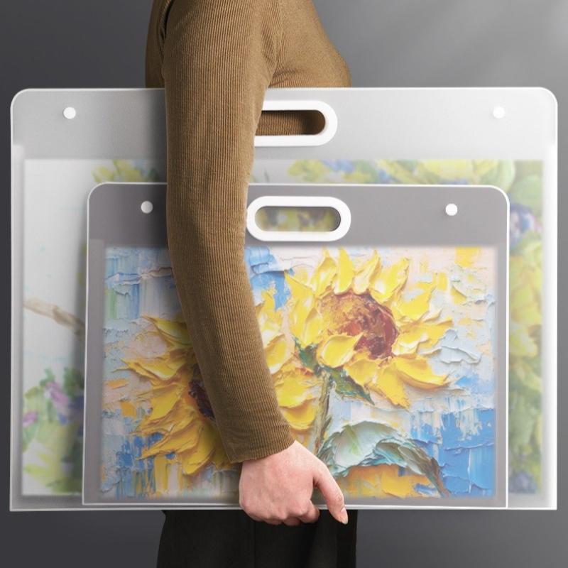 A2/A3 Art Manuscript Storage Book, Sketch Collection Storage Clip, Handle Design, Large Capacity for Convenient Storage