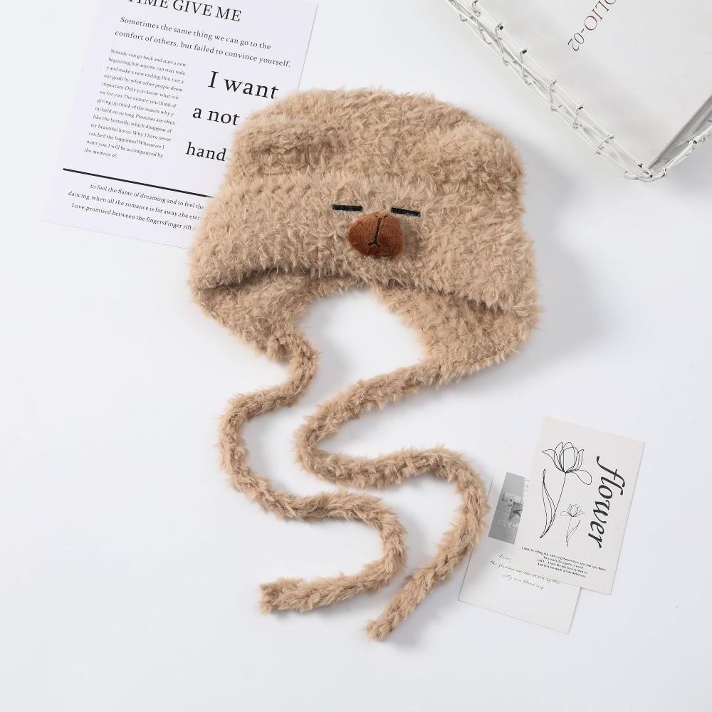 Kawaii Capybara Pullover Hat Cartoon Woolen Hat Casual Warm Cap  Cycling